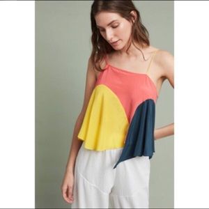 • Lilka Anthropologie • Vista Colorblock Silk Tank